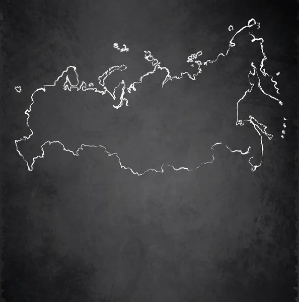 Rússia mapa quadro negro raster — Fotografia de Stock