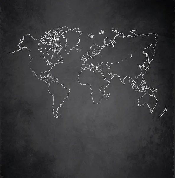 World map blackboard chalkboard raster — Stock Photo, Image