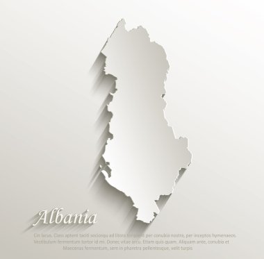 Arnavutluk Cumhuriyeti harita kart kağıt 3d doğal vektör