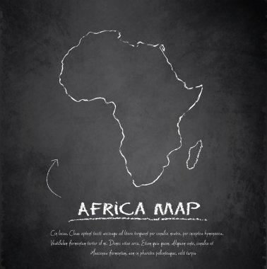 Afrika harita blackboard yazı tahtası vektör