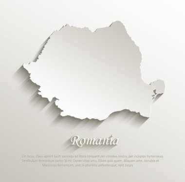Romanya harita kart kağıt 3d doğal vektör