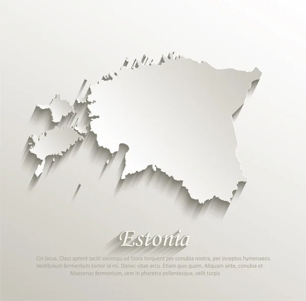 エストニア地図カード紙 3 d 自然なベクトル — ストックベクタ