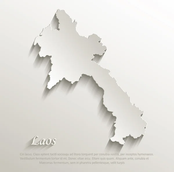 Laos map card paper 3D natural vector — Stock Vector