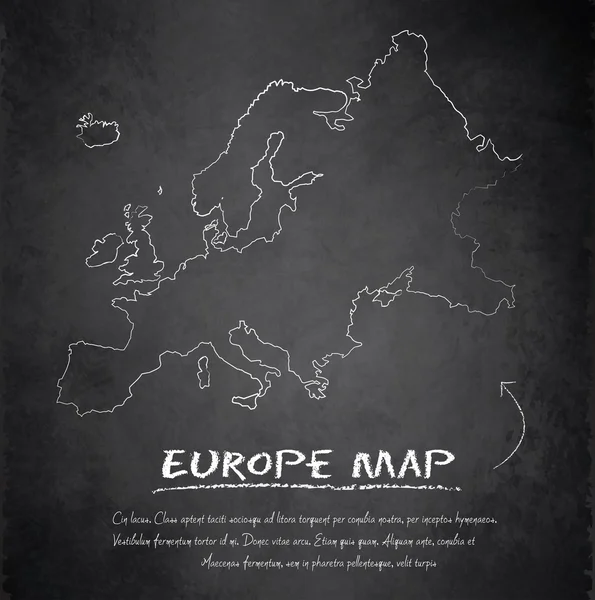 Europe map blackboard chalkboard vector — Stock Vector