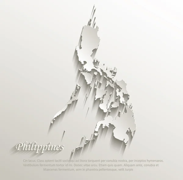 Filipinas mapa papel cartão 3D vetor natural — Vetor de Stock
