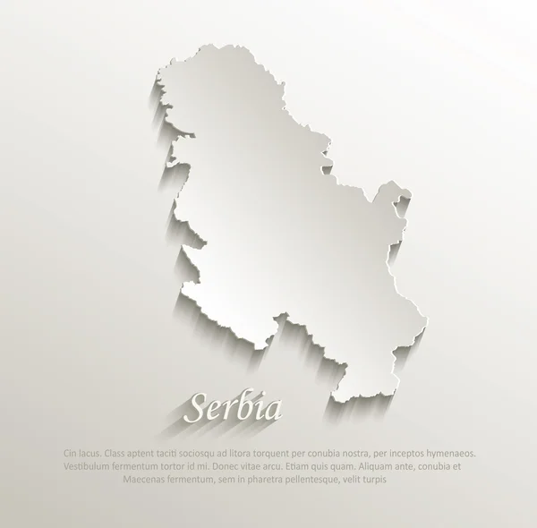 Serbia mapa karty papieru 3d wektor naturalne — Wektor stockowy