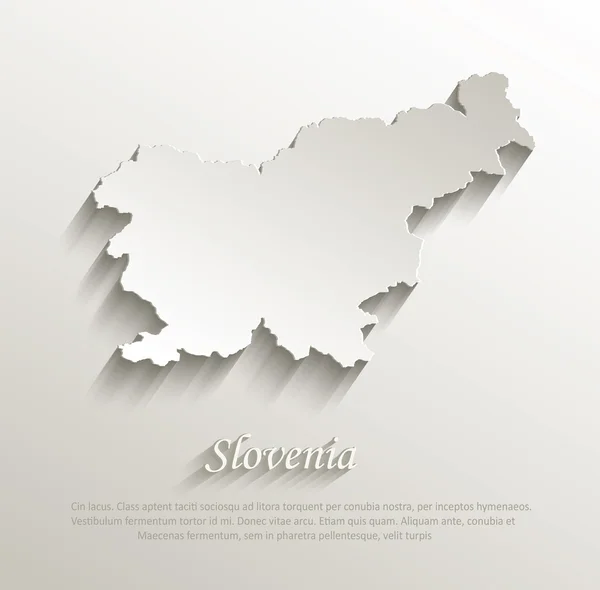 Slovenia map card paper 3D natural vector — Stock Vector