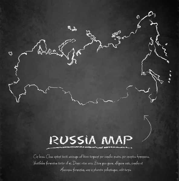 Rusia memetakan vektor papan tulis papan tulis - Stok Vektor