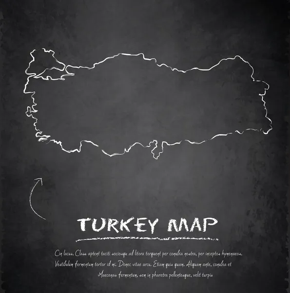 Türkei Karte Tafel Kreidetafel Vektor — Stockvektor