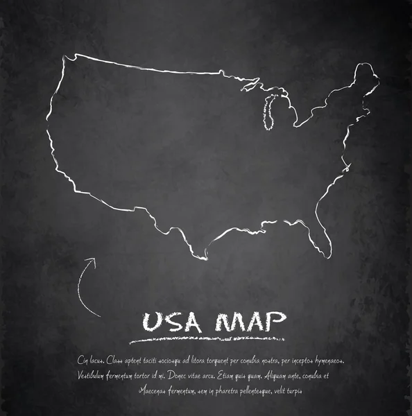 USA carte tableau noir vecteur tableau noir — Image vectorielle