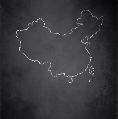 Çin Haritası blackboard yazı tahtası raster