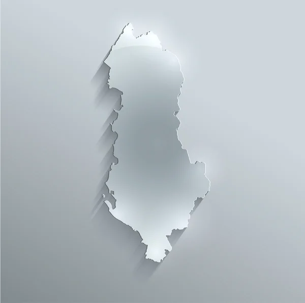 Arnavutluk Cumhuriyeti harita cam kart kağıt 3d tarama — Stok fotoğraf