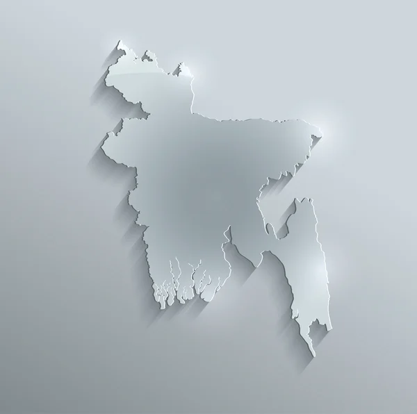 Bangladesh Karte Glas Karte Papier 3d Raster — Stockfoto