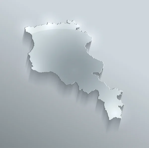 Armenia mapa de papel de tarjeta de vidrio 3D raster — Foto de Stock