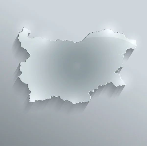 Bulgária mapa papel cartão de vidro raster 3D — Fotografia de Stock