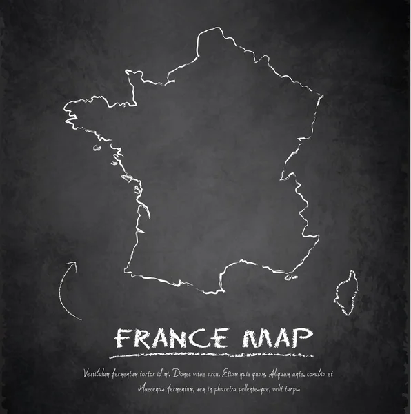 Francia mapa pizarra pizarra vector — Vector de stock