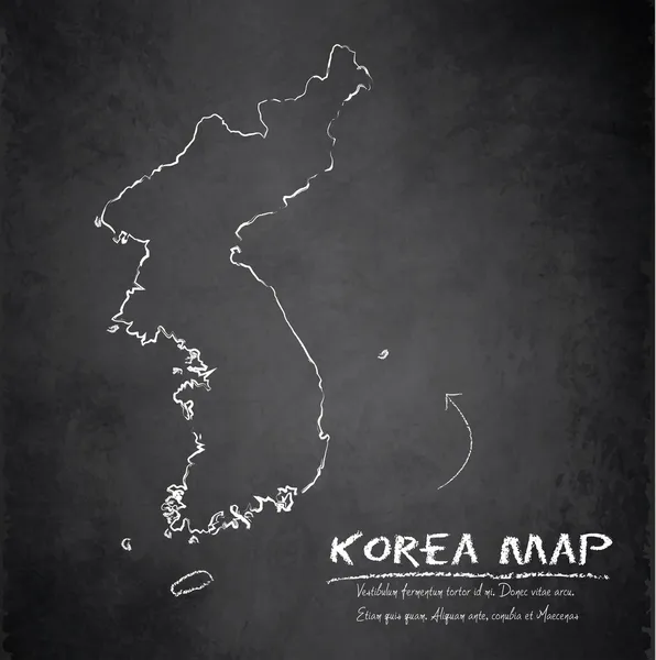 Korea mapa tablica tablica wektor — Wektor stockowy