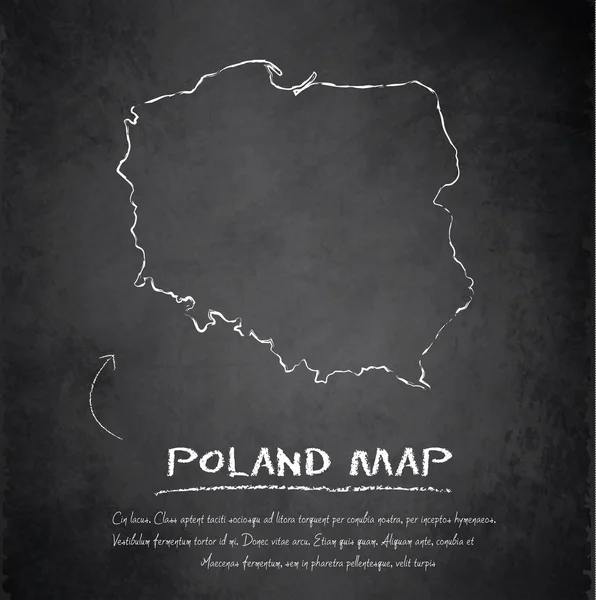 Polonia mapa pizarra pizarra vector — Archivo Imágenes Vectoriales