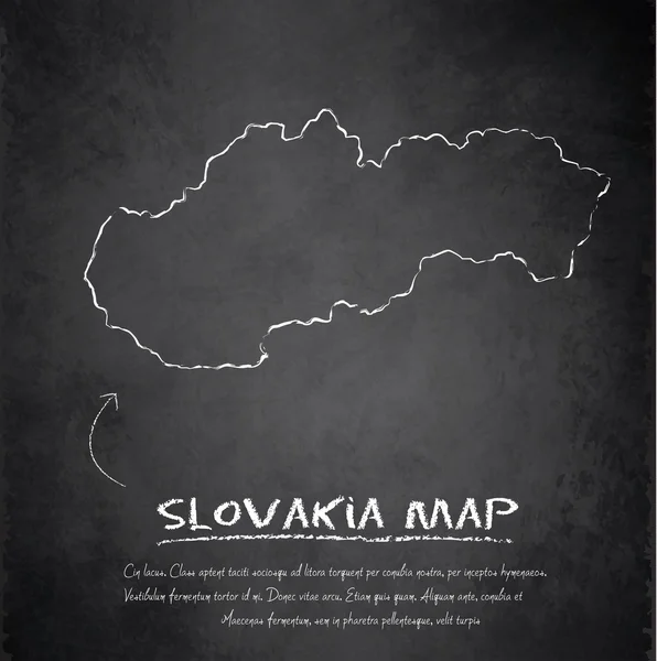 Slovakien karta blackboard chalkboard vektor — Stock vektor