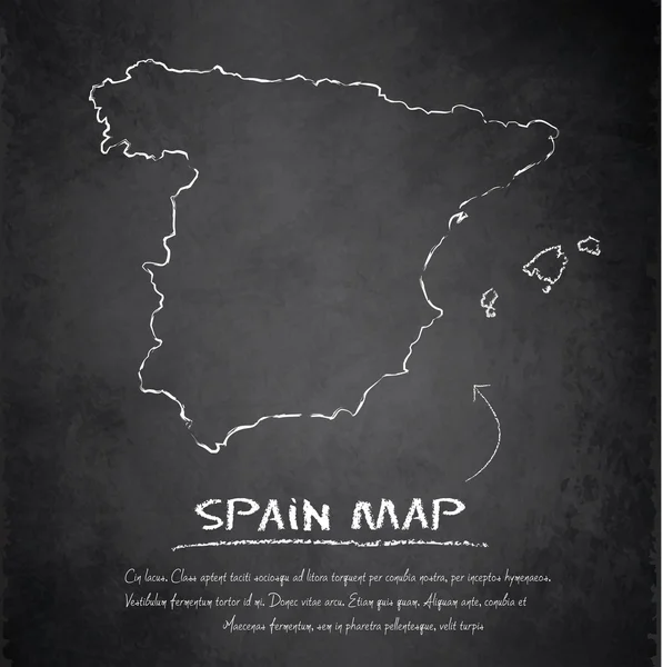 Espanha mapa quadro negro vetor quadro — Vetor de Stock