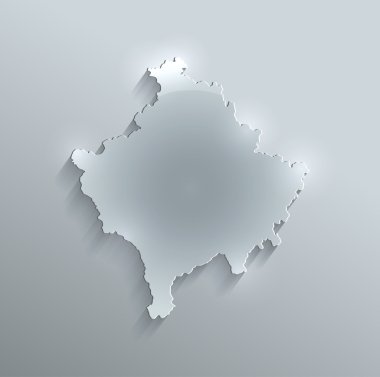 Kosova Haritası cam kart kağıt 3d tarama