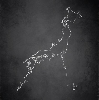 Japonya Haritası blackboard yazı tahtası raster
