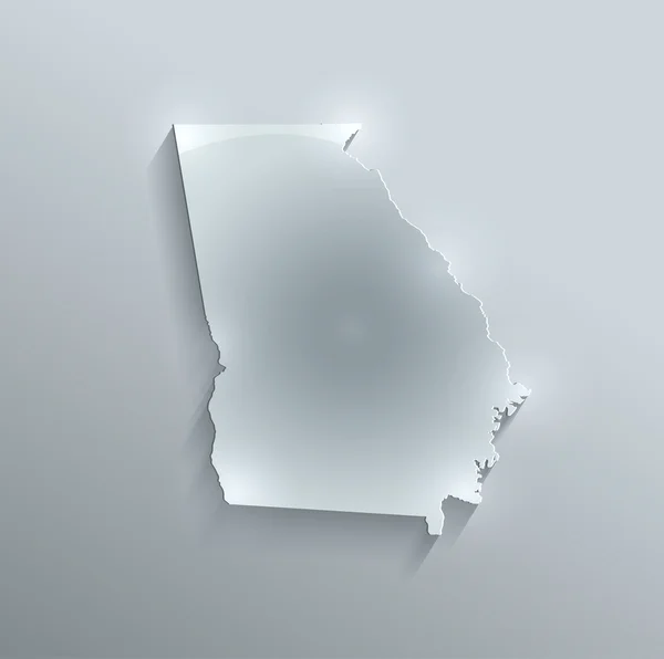 ジョージア州地図ガラス カード紙 3d ラスター — ストック写真