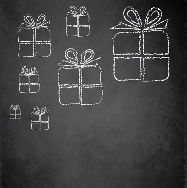 Christmas gift blackboard chalkboard raster — Stock Photo, Image