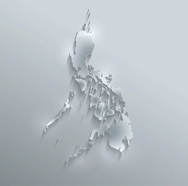 Филиппины карта стеклянной карточки 3D растр — стоковое фото