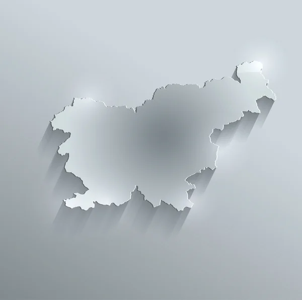 Eslovénia mapa papel cartão de vidro raster 3D — Fotografia de Stock