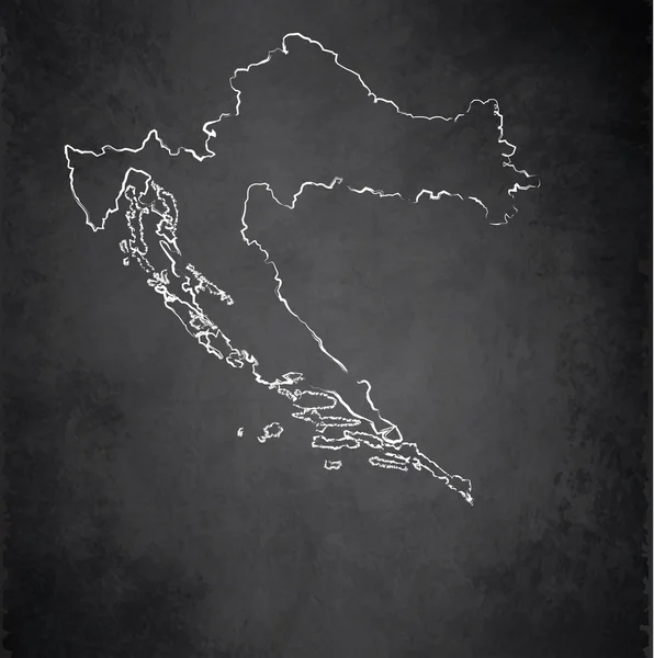 Croatie carte tableau noir tableau noir raster — Photo