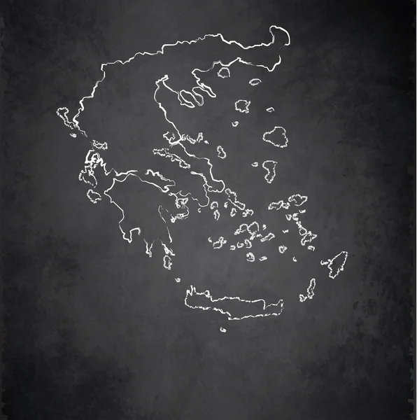 Grèce carte tableau noir tableau noir raster — Photo