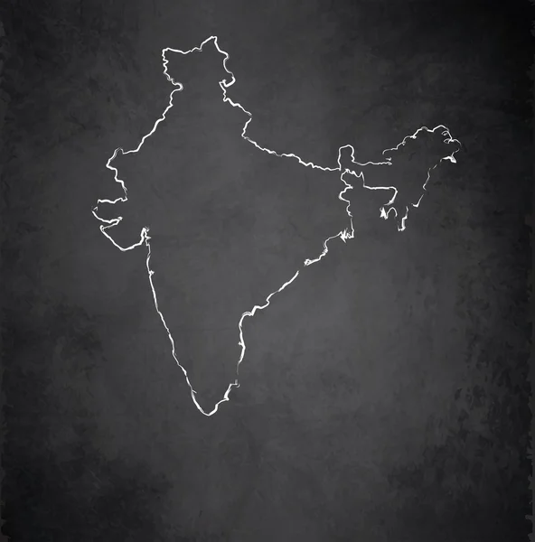 India map blackboard chalkboard raster — Stock Photo, Image