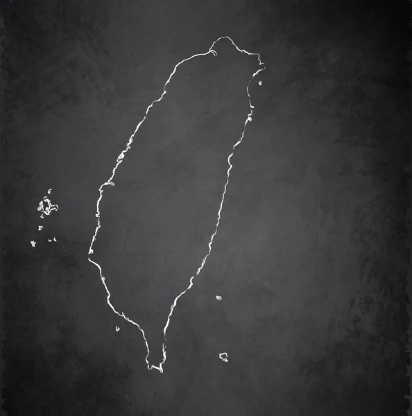 台湾地图黑板黑板栅格 — 图库照片