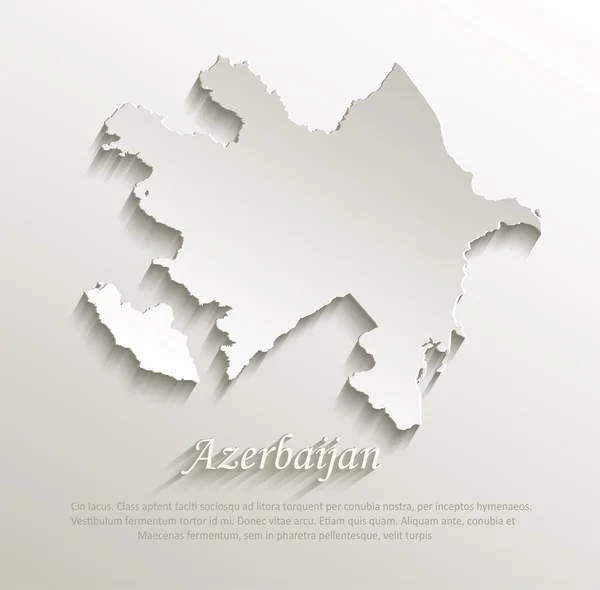 Azerbeidzjan kaart kaart papier 3d natuurlijke vector — Stockvector