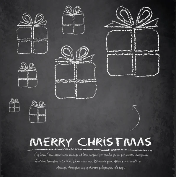 クリスマス ギフト黒板黒板ベクトル — ストックベクタ