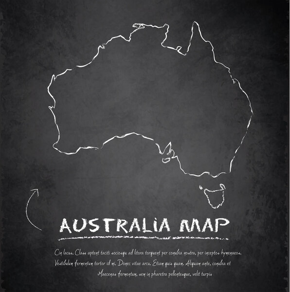 Australia map blackboard chalkboard vector