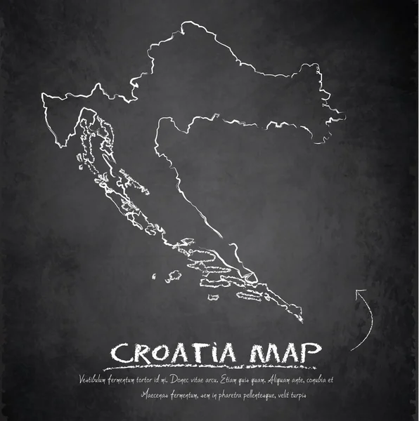 Croatie carte tableau noir vecteur tableau noir — Image vectorielle