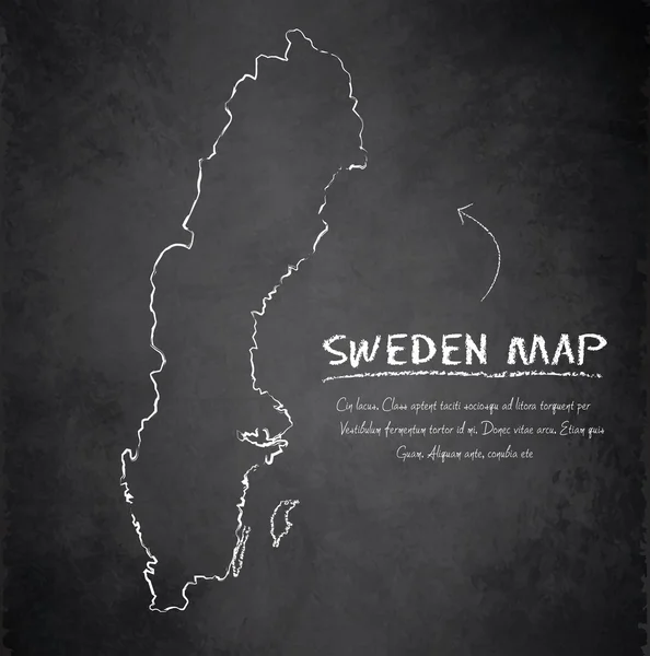 Sweden map blackboard chalkboard vector — Stock Vector