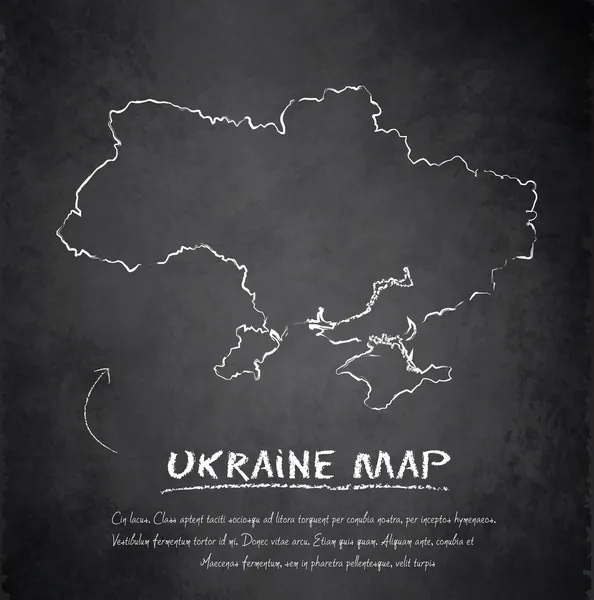 Ukrayna Haritası blackboard yazı tahtası vektör — Stok Vektör