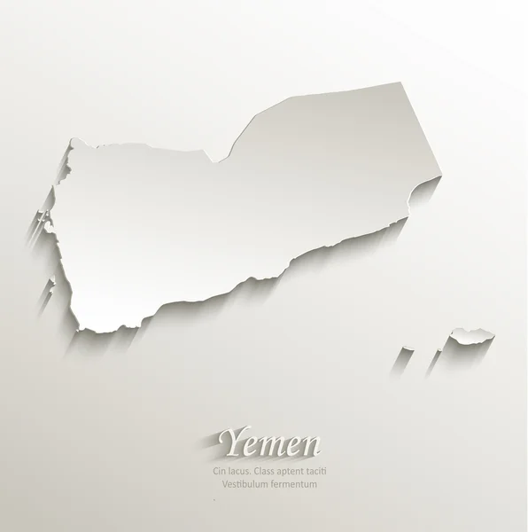 Yemen mapa tarjeta de papel 3D vector natural — Vector de stock