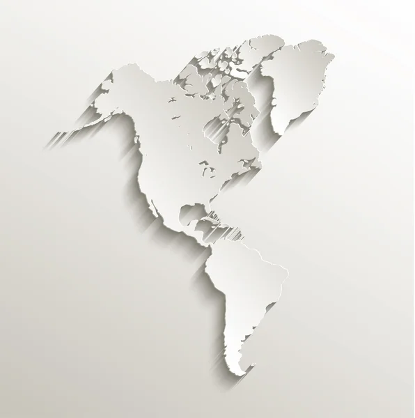 América mapa papel cartão continente raster 3D — Fotografia de Stock