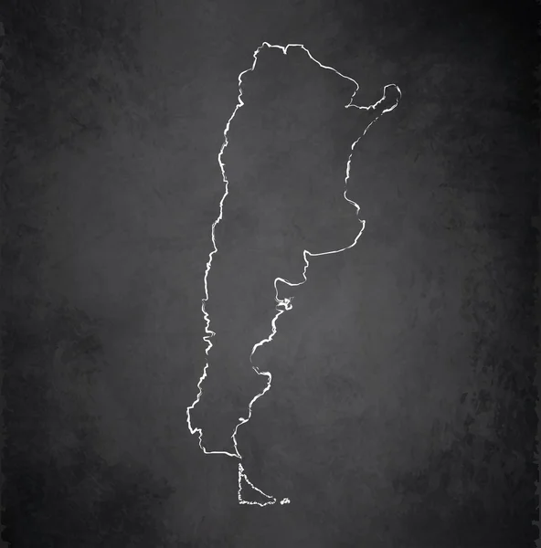 阿根廷地图黑板黑板栅格 — 图库照片