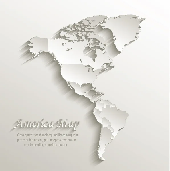 América mapa político tarjeta de papel 3D vector natural estados individuales separados — Vector de stock