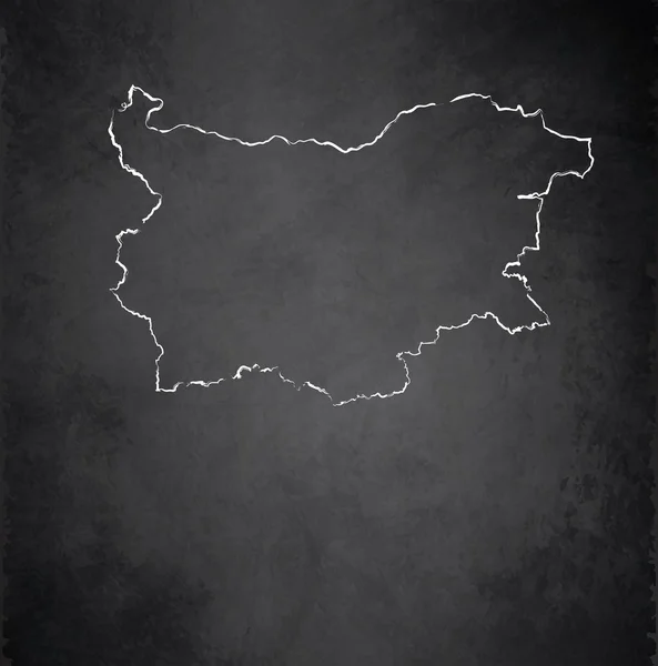 保加利亚地图黑板黑板栅格 — 图库照片