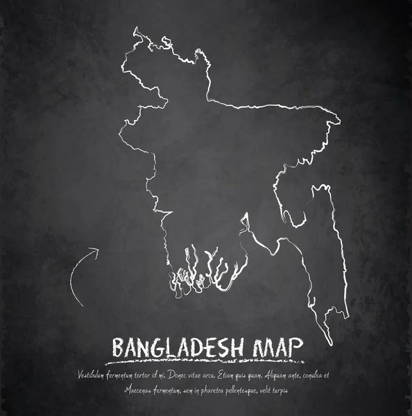 バングラデシュ地図黒板黒板ベクトル — ストックベクタ