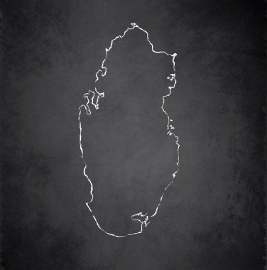 Katar Haritası blackboard yazı tahtası raster