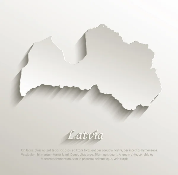 Letonia mapa tarjeta de papel 3D vector natural — Archivo Imágenes Vectoriales