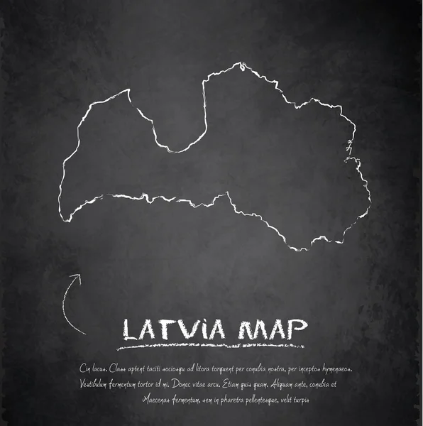 Letonya Haritası blackboard yazı tahtası vektör — Stok Vektör
