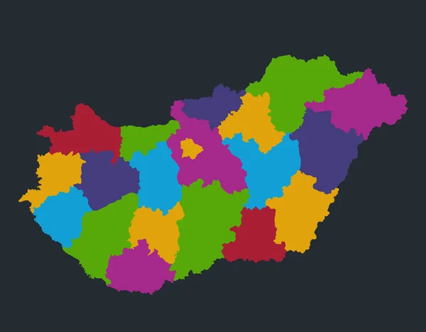 インフォグラフィックハンガリー地図 フラットデザインカラー 青背景色 — ストック写真